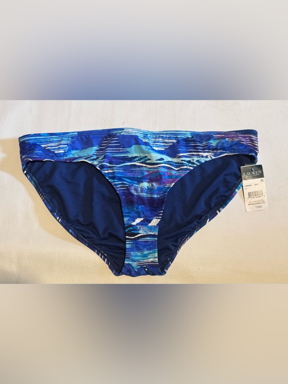 Lauren Ralph Lauren Blue Navy Abstract Swim summer collection Bottoms 16 NWT